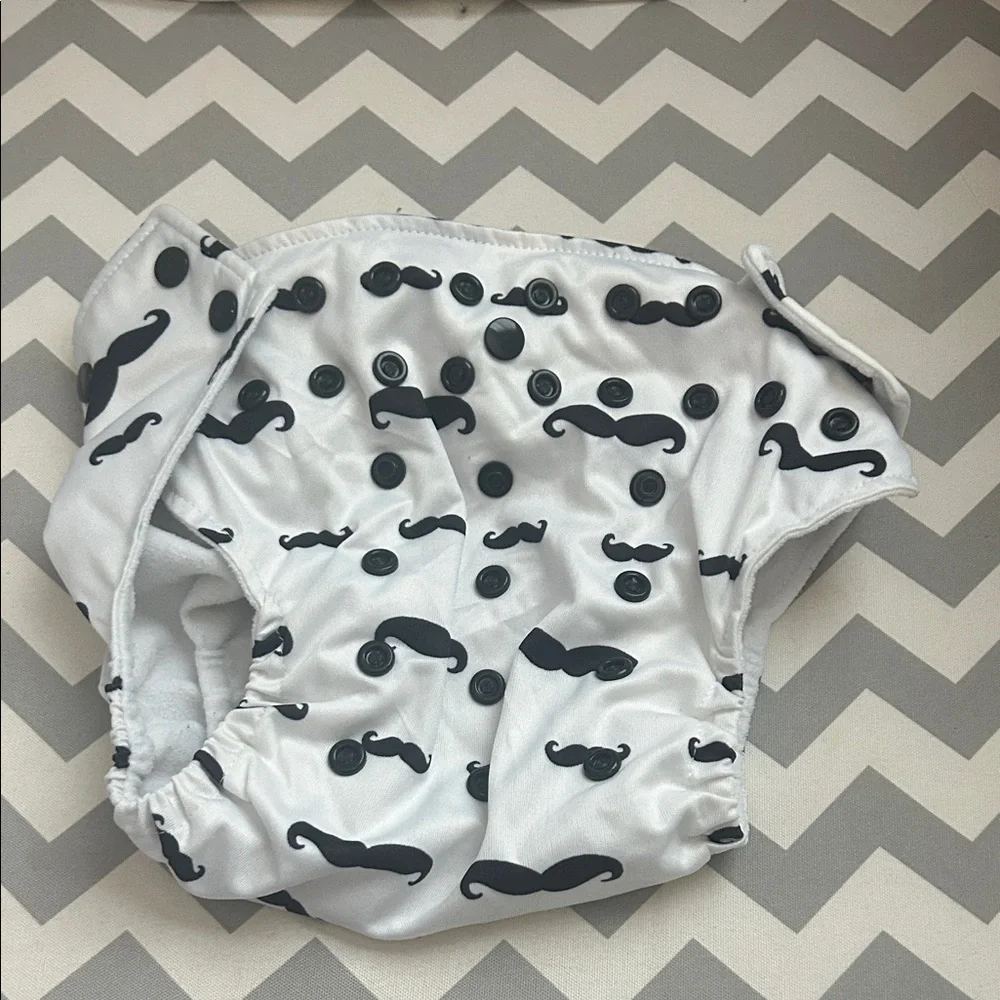 Alva baby Stylish Black and White mustache Kids Diaper Cover